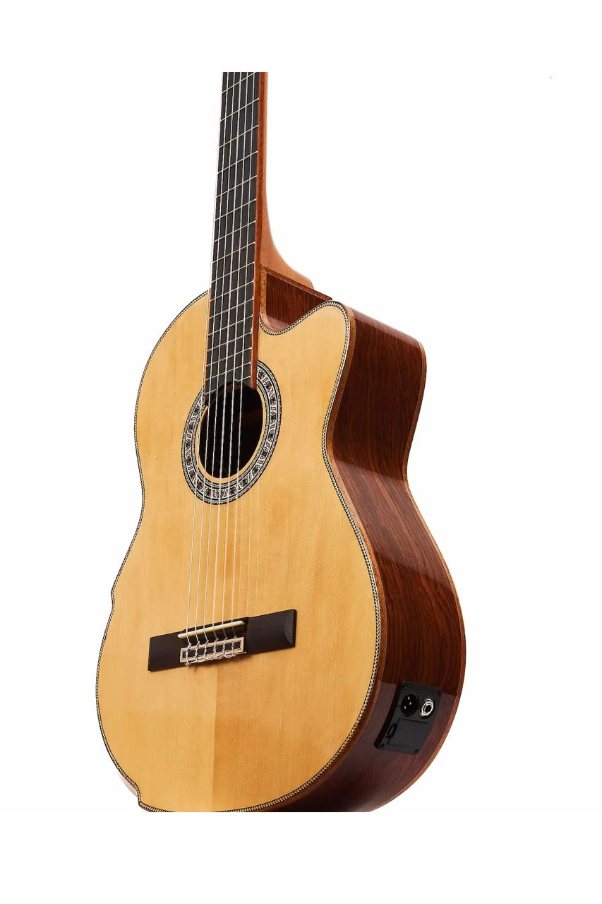 Guitarra Electroacústica Persian AC181AC-E – Clásica con cutaway, Zebrano/Palo Rojo - Imagen 4