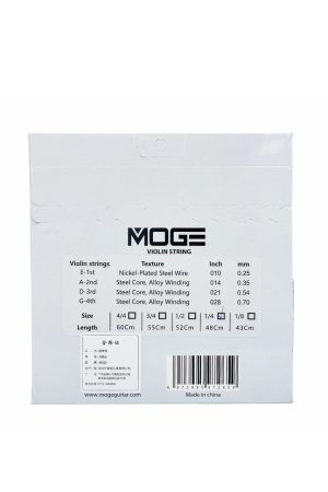 Alternative view of Cuerdas Moge V1 para Violín 1/4 – Tensión media, núcleo acero, estudiantes