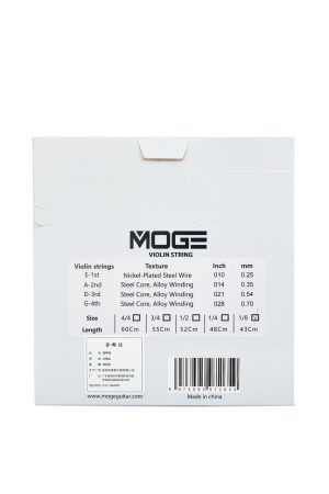 Alternative view of Cuerdas Moge V1 para Violín 1/8 – Núcleo acero, tensión optimizada, niños 4-6 años
