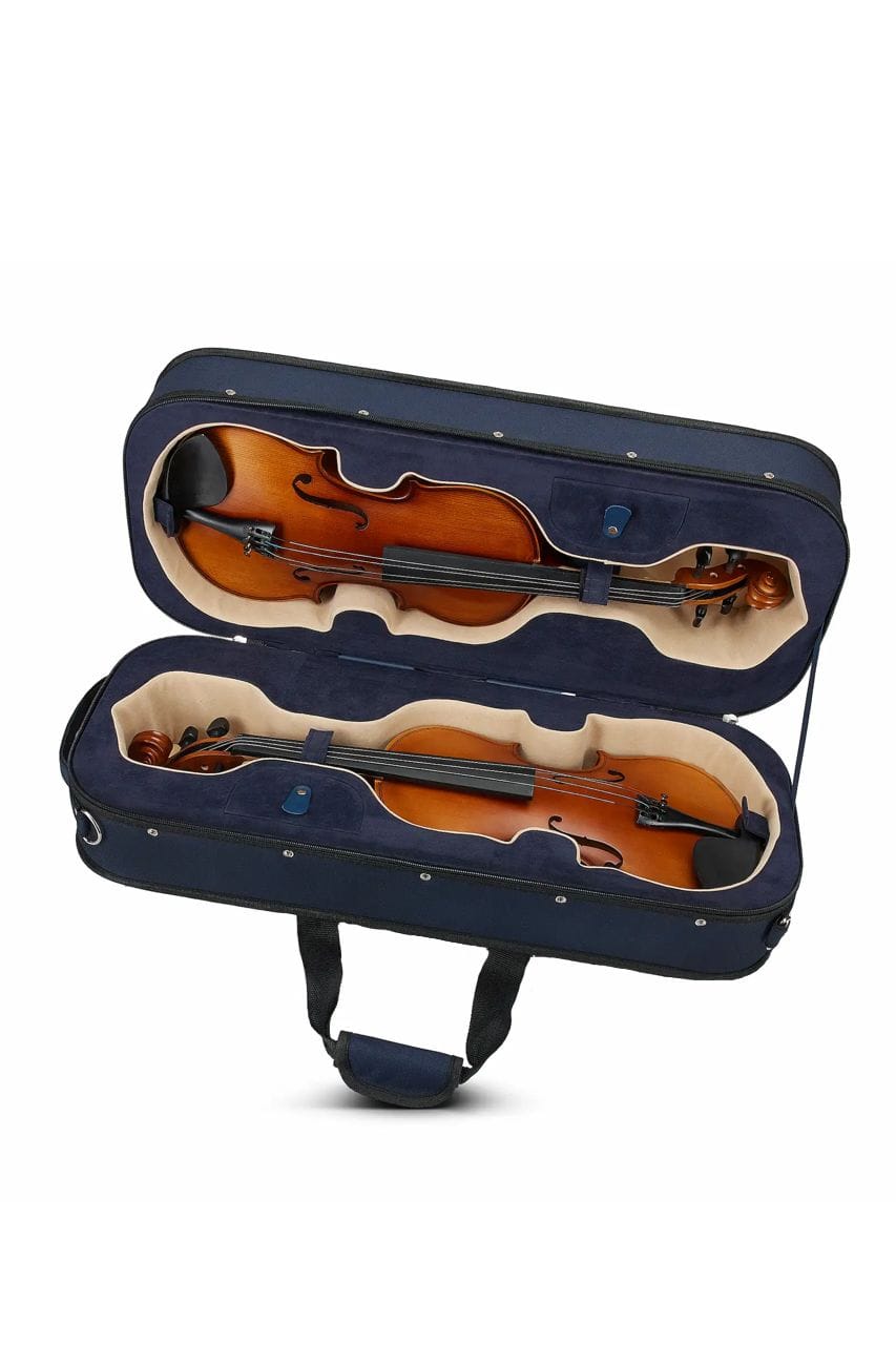 Estuche Doble Aileen CSV217 para 2 Violines 4/4 – Polyfoam, 4 arcos, azul - Imagen 8